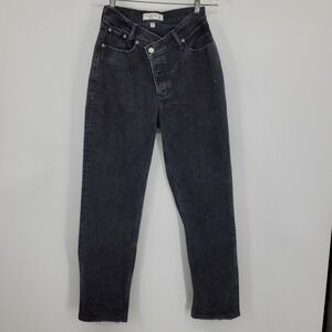 Abercrombie & Fitch Curve Love The Dad High Rise Jeans Black 25 / 0R Button Fly